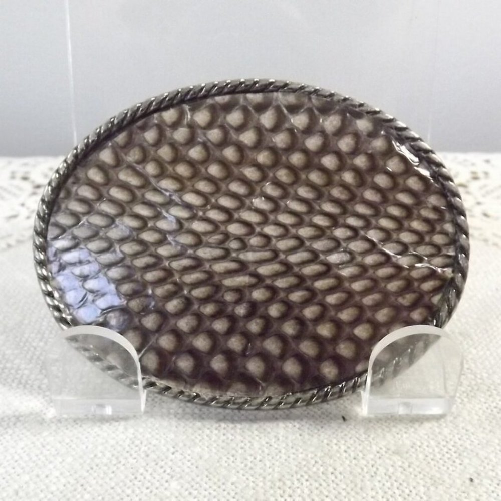 Vintage Karung Snakeskin Artisan Belt Buckle NOS 1
